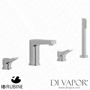 IB Rubinetti TW396SS Twitter Four Holes Deck Mounted Bath Filler with Shower Kit Spare Parts