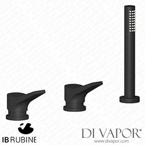 IB Rubinetti TW397NP Twitter Three Holes Bath Filler with Overflow Outlet Connection Diverter and Shower Kit Spare Parts