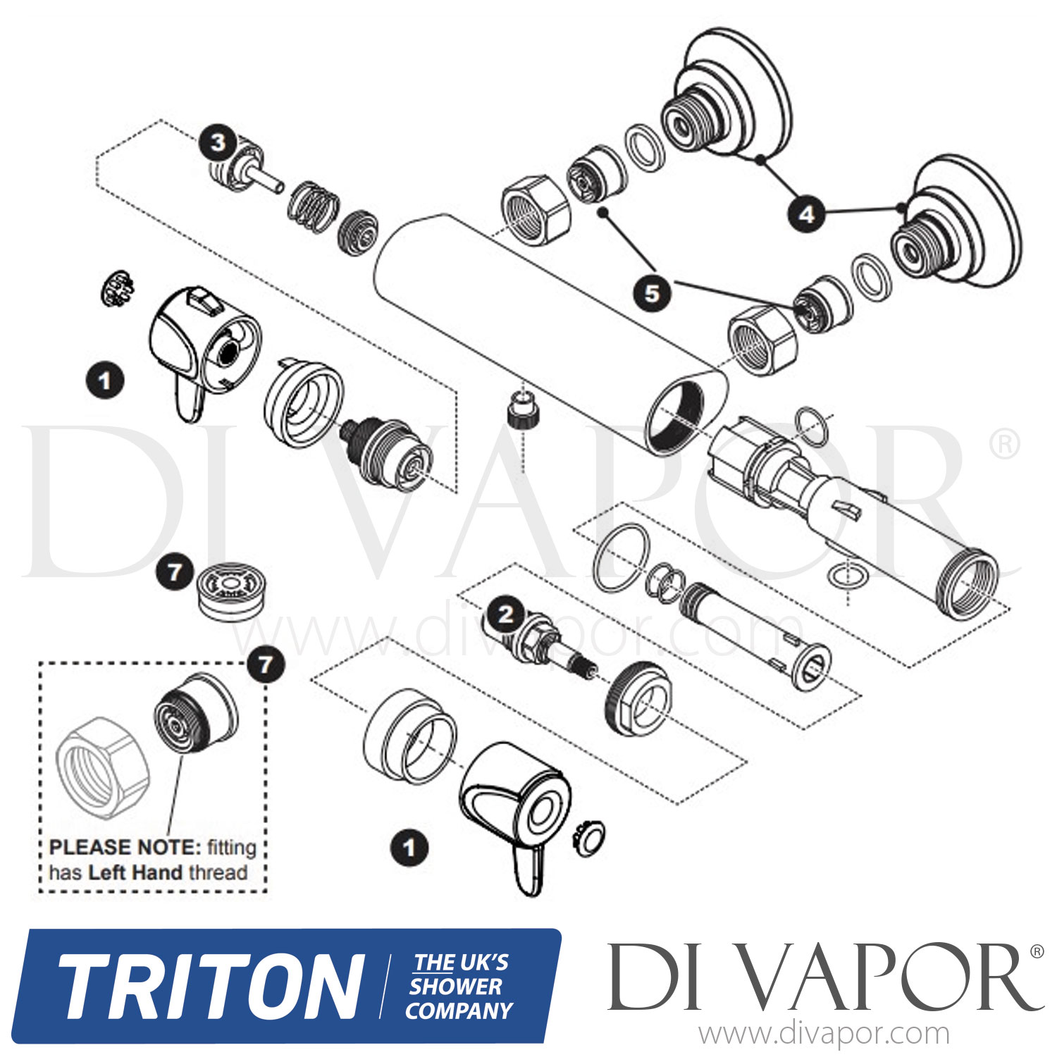 Triton UNDETHBMCTLE Dene Lever Cool Touch Bar Mixer Shower Spare Parts