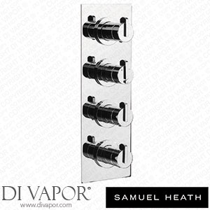 Samuel Heath V106-T2-CP Trim Set for V606-Is Thermostatic Valve - 3 Separate Flow Controls with 4Th Open Outlet Spare Parts