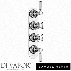 Samuel Heath V206-T2C-CP Trim Set for V606-Is Thermostatic Valve - 3 Separate Flow Controls with 4Th Open Outlet Spare Parts