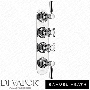 Samuel Heath V206-T2M-CP Trim Set for V606-Is Thermostatic Valve - 3 Separate Flow Controls with 4Th Open Outlet Spare Parts