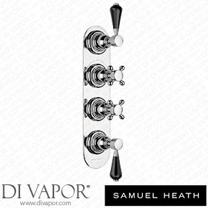 Samuel Heath V206-T2SB-CP Trim Set for V606-Is Thermostatic Valve - 3 Separate Flow Controls with 4Th Open Outlet Spare Parts