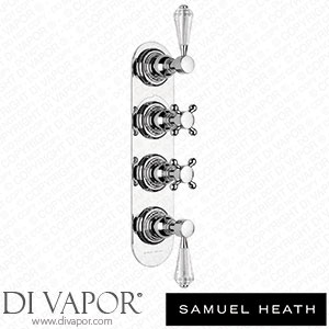 Samuel Heath V206-T2SC-CP Trim Set for V606-Is Thermostatic Valve - 3 Separate Flow Controls with 4Th Open Outlet Spare Parts