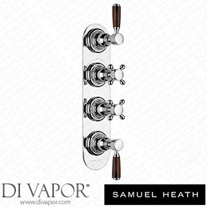 Samuel Heath V206-T2W-CP Trim Set for V606-Is Thermostatic Valve - 3 Separate Flow Controls with 4Th Open Outlet Spare Parts