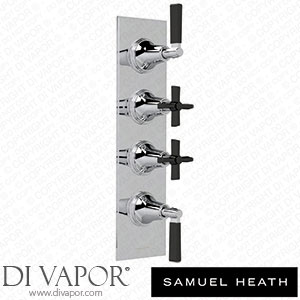 Samuel Heath V606-TMB-CP Trim Set for V606-Is Thermostatic Valve - 3 Separate Flow Controls with 4Th Open Outlet Spare Parts