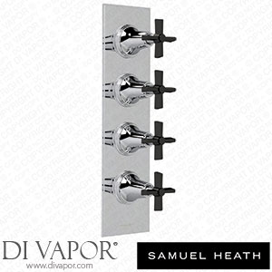 Samuel Heath V606-TXB-CP Trim Set for V606-Is Thermostatic Valve - 3 Separate Flow Controls with 4Th Open Outlet Spare Parts