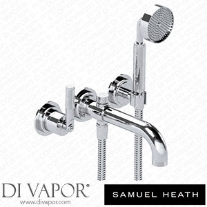 Samuel Heath V7K43-2LKNP-CP 3 Hole Wall Mounted Bath Mixer with Diverter without Plate 210Mm Spout Length Spare Parts