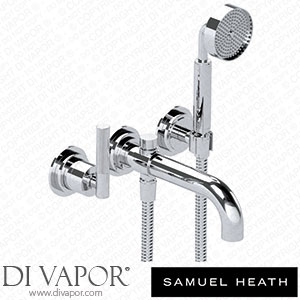 Samuel Heath V7K43-2LLNP-CP 3 Hole Wall Mounted Bath Mixer with Diverter without Plate 210Mm Spout Length Spare Parts