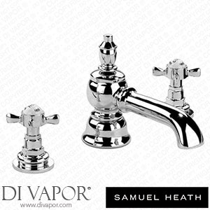 Samuel Heath VAC15-NP-CP 3 Hole Basin Set without Pop-Up Waste Extended Spout Spare Parts