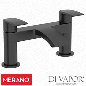 Merano VASTOBATHFILBLK Bath Mixer Tap Modern Twin Lever Handle Deck Mounted Matt Black Spare Parts