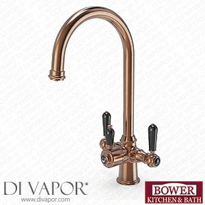 Bower VENCRBLCOP 3-in-1 Instant Boiling Water Tap - Black Levers Traditional Cruciform Brushed Copper Spare Parts