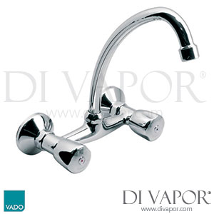 VADO WAR-254G/CD-C/P Warwick 2 Hole Sink Mixer Wall Mounted with Gooseneck Swivel Spout Spare Parts