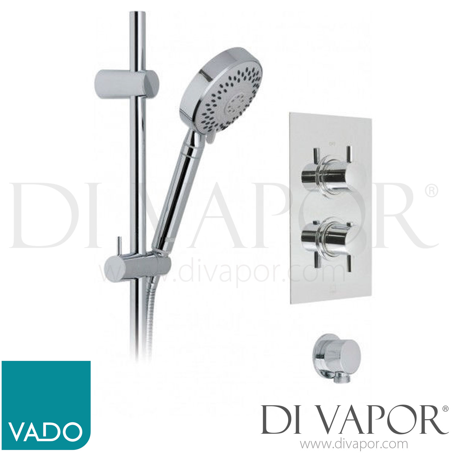 VADO WG-CELBOXSQ/NP-C/P Celsius Concealed Thermostatic Shower Valve ...