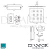 VADO Notion Square Concealed 2 Outlet Shower Valve Dimension