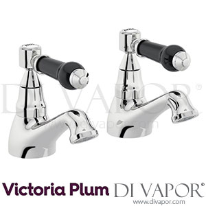 Orchard WINB02BUN Winchester Basin Pillar Taps with Black Lever Handle and Slotted Waste Spare Parts