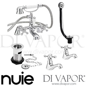 Nuie X378 Traditional Viscount Bath Shower Mixer Pack Chrome Spare Parts