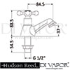 Hudson Reed Nuie Viscount Crosshead Traditional Basin Taps Dimension