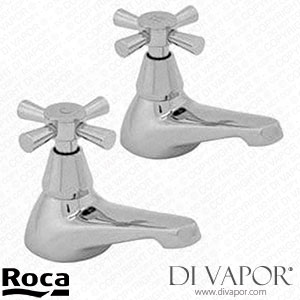 Roca Danube Cross Bath Pillar Taps (Pair) (ZD50010031) Spare Parts