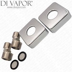 Milan Modern Shower Bar Wall Plates & Connections Kit