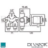 VADO Zoo Concealed Three Way Diverter Valve Dimensions