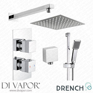 Drench Drew Square Concealed Shower Valve with Fixed Head & Slide Rail Kit dr-drew-concealed-shower-kit Spare Parts