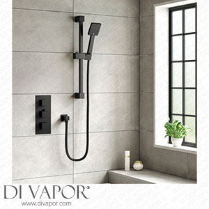 Harbour Status Matt Black Concealed Shower Valve Shower Rail Kit & Overflow Bath Filler harbour-status-012-shower Spare Parts