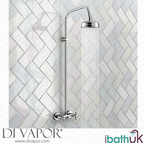 iBathUK Traditional Exposed Hot & Cold Mixer Shower Set Chrome 6 Adjustable Head Spare Parts