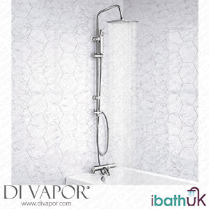 iBathUK Square Chrome Thermostatic Shower Mixer Valve Bath Filler Tap Head Handset Set Spare Parts