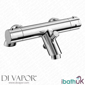 iBathUK Slim Chrome Thermostatic Exposed Deck Mount Shower Bar Mixer Valve + Bath Tap Spare Parts