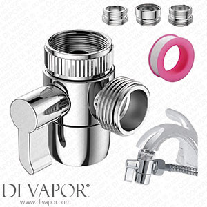 Roscid Shower Tap SUS304 3 Way Stainless Steel Tap Adapter Separator Valve for Bathtub and Shower with Diverter M22-M24 M22-G1/2 Spare Parts