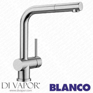 Blanco 518716 Lomis-S - Brushed Steel Kitchen Sink Tap with A Pull-Out Spout Steel-518716 Silver Spare Parts