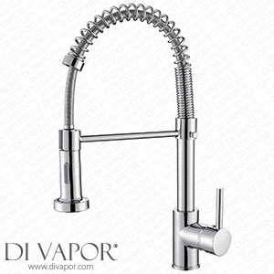 Cobbe Kitchen Sink Mixer Tap Spring Kitchen Tap with Pull Down Sprayer 2 Spray Modes High Arc Single Handle Lever Kitchen Tap (Chrome) Kc05T021 Spare Parts